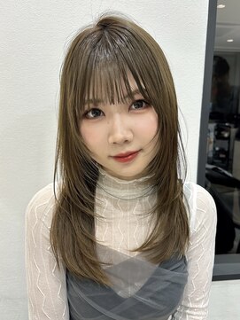 アスター 天神大名店(Aster) 小顔に見えるトレンドヘア/黒髪/オリーブグレー/ココアベージュ
