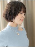ダークグレー大人美人ひし形AラインボブショートX志木30代40代
