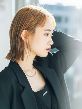 シータ 成増(THETA) 切りっぱなしボブ20代30代◎前髪あり外ハネ濡れ髪ヘア成増