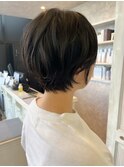 福山人気ゆるくしゅニュアンスパーマ丸みショートヘア小顔20代