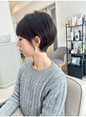 ピンクベージュ/アンブレラカラー/クールショート/前髪/人形町　