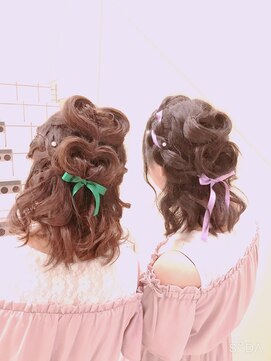ヘアメイク ジェイエム ハーフアップ ハート