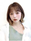 ボブウルフ外国人風カラーココアベージュ透明感20代30代40代銀座