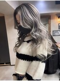 バレイヤージュ、グレージュカラー、ハイライト、ココアベージュ