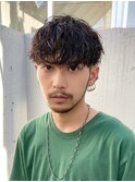 ツイストスパイラルパーマ波巻きスパイラル刈り上げマッシュ