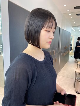 ロンドシエル 横浜(Lond ciel) 黒髪でもフルバング可愛い前下がりボブ【久保田夢美】横浜モード