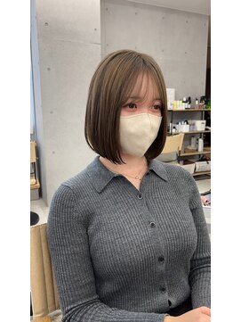 サンド 鹿児島中央(sand) 黒髪/グレーベージュ/レイヤーロング/前髪パーマ[鹿児島駅]