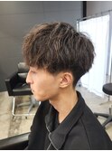 刈り上げマッシュ王道ショートツイストスパイラルパーマメンズ
