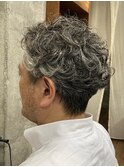 メンズパーマ＿Sカールパーマ（メンズカット＿白髪染め）