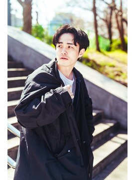 カフ(CAF) CAF河内 マッシュパーマ アッシュブラック 20代30代 大阪 心斎橋