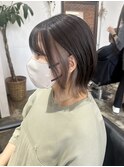 マッシュショート/アッシュカラー/シースルバング/大人ボブ