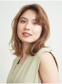 外ハネボブ/エギョモリ/菱形ボブ/ペールベージュ[新宿]