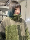 10代20代韓国ブリーチハイトーンデザインカラーレイヤーカット