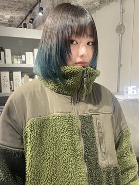 ノートエートル 西金沢(Nought etre) 10代20代韓国ブリーチハイトーンデザインカラーレイヤーカット