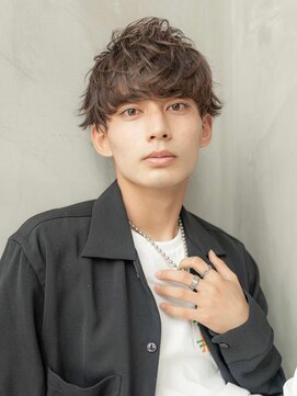 ハバナ 渋谷(HAVANA) アッシュブラックマッシュパーマ刈り上げツーブロック