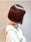 チェリーブラウン前下がりボブ
