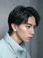 センターパート毛流れニュアンスパーマコンマヘアガイルヘア原宿