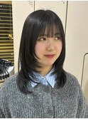 レイヤーカット×柔らかラベンダーブラウン