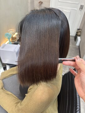 ファビ 渋谷(Fab) くびれヘア/暗めカラー/アプリコットオレンジ/縮毛矯正