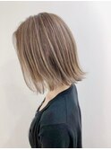 前下がりボブ/ミディ/ハイライト/透明感カラー/20代30代40代