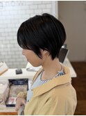 黒髪×マッシュショート