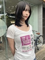 クプラ(Qpula)&nbsp;透け感ブラック  ミディアムレイヤー