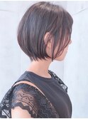 サイドバング菱形ショート白髪ぼかしホワイトブロンドネビージュ