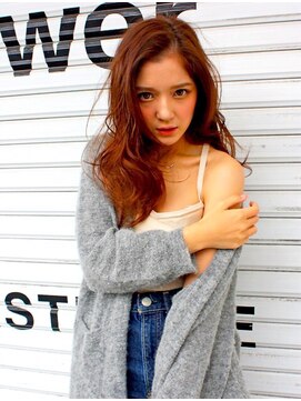 ボタニウム バイ アールサロン(BOTANIUM by RrSALON) 【BOTANIUM】外国人風かきあげ大人ロング×カッパーベージュ