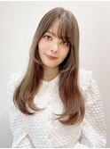 レイヤー内巻きワンカール_アースカラーくびれヘア_48910
