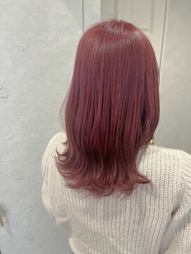 ロンドプランタン 恵比寿(Lond Printemps) お洒落外ハネミディピンクチェリーブラウン【中居】