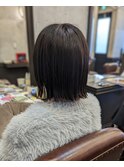 【髪質改善】切りっぱなし外ハネボブ　ストレート　30代40代