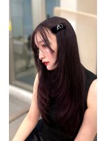 ノク 渋谷(nok)&nbsp;バイオレットピンク_前髪マチルダボブピンクベージュ