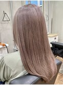 美髪ストレートカット/ダークシャンパンピンク