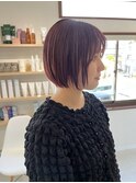 ボブ×ダブルカラー×ピンク