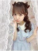 透色ドロップ佐倉なぎちゃん＊立体リボンハーフツイン＊まゆ