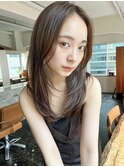 顔周りレイヤー髪質改善カラーグレージュミディアム
