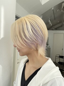 ジーナ オモテサンドウ(XENA) デザインカラー×ラベンダーカラー×抜きっぱなしブロンド