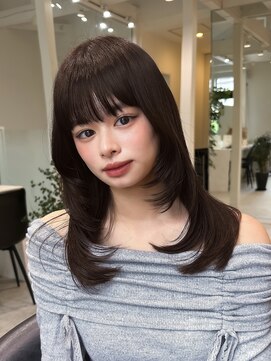 ロンドエニカ 大宮(Lond enika) 前髪カタログアンブレラカラーこなれミディウェーブパーマ大宮