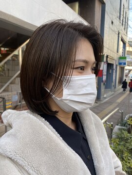 エトラ 渋谷店(etora) かき上げバング　艶感ボブstyle
