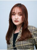 小顔似合わせミディアムレイヤーカットナチュラルワンカール