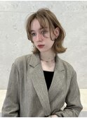 ニュアンス　レイヤーボブ　ベージュ