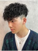 スペインカール/スパイラルパーマ/波巻きパーマ/フェード/メンズ