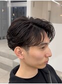 メンズフェザーパーマテーパーフェード札幌駅大通駅バスセンター
