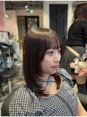 ハイレイヤーカット×ピンクブラウンカラー