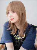 ミディアムレイヤー 美髪 透明感 イメチェン くびれ 髪質改善