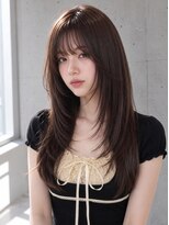 ユーフォリア 渋谷グランデ(Euphoria SHIBUYA GRANDE)&nbsp;ショコラブラウンストレートレイヤーシースルーバングロング