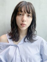 ナチュラルミディ_オリーブカラーハイライトカラー_78089
