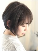 メローライムカラー！前下がりショートボブ！