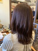 ミディアムロング。ヨシンモリ巻きコラーラルピンクカラー