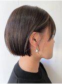 切りっぱなしミニボブ×アッシュブラウン20代30代